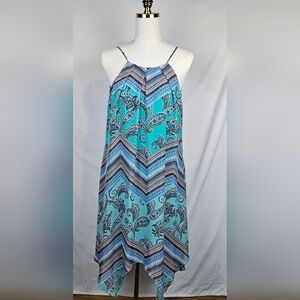 My Michelle Teal Paisley Design‎ Asymmetrical Size Med Dress Boho Fairycore